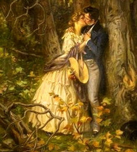 A Hot Love Story Lady Chatterly's Lover 12 Lovers kissing in the forest.