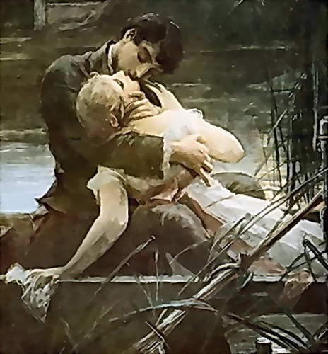 A Hot Love Story Lady Chatterly's Lover 22 Kissing on a lake in a rowing boat.